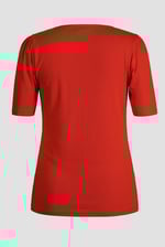 Sweetheart Neckline Zip-Front Jersey Top