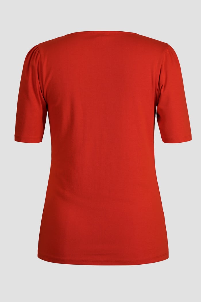 Sweetheart Neckline Zip-Front Jersey Top