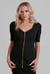 Sweetheart Neckline Zip-Front Jersey Top