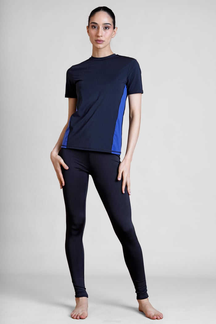 Womens Color Block Active Crew T-Shirt