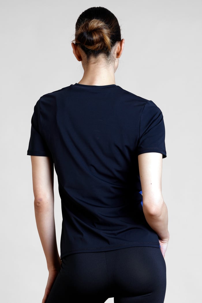 Womens Color Block Active Crew T-Shirt