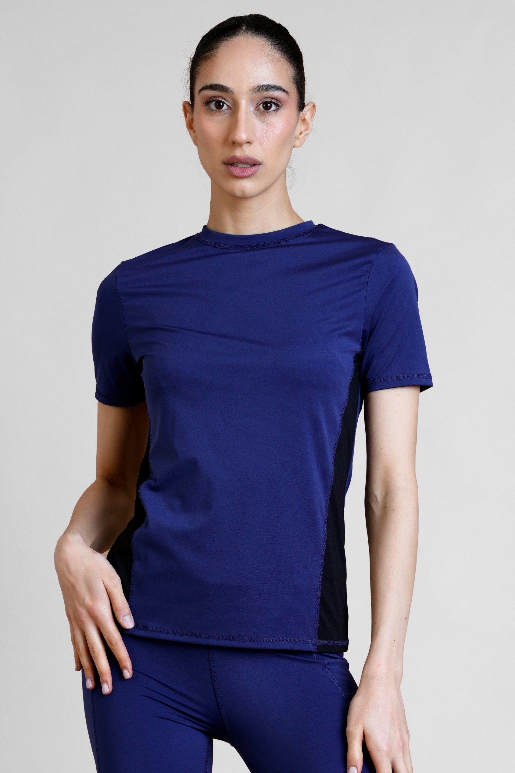 Womens Color Block Active Crew T-Shirt