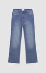 High Waist Raw Hem Flared Jeans