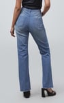 High Waist Raw Hem Flared Jeans