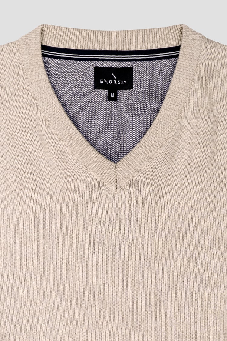 Mens V-Neck Knitted Jumper