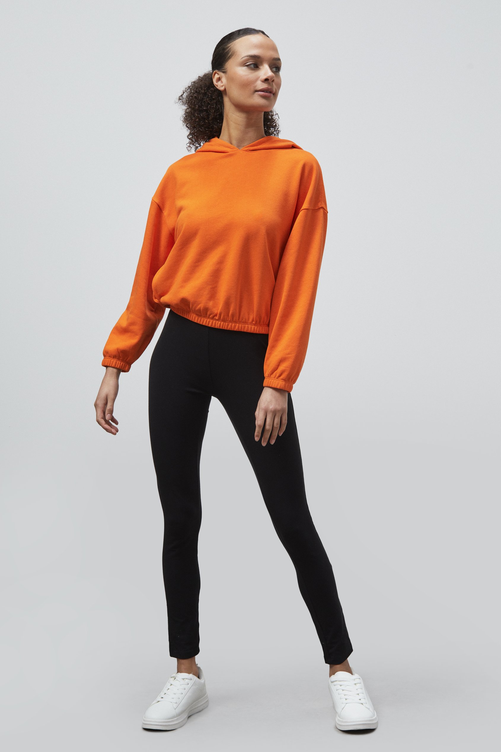 Jersey Hoodie With Elastic Waistband