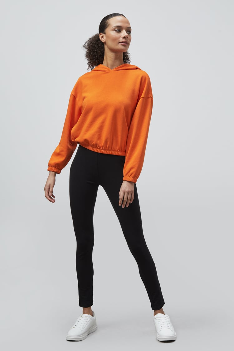 Jersey Hoodie With Elastic Waistband