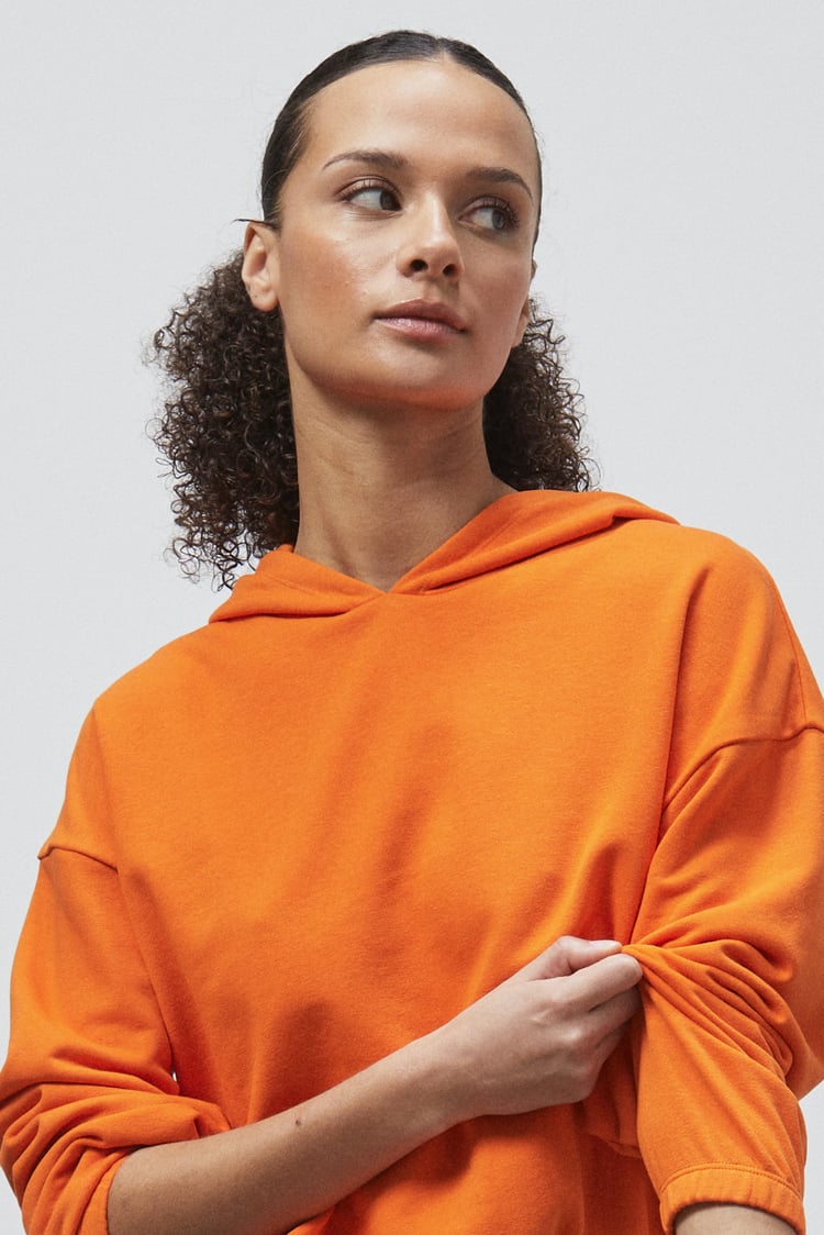 Jersey Hoodie With Elastic Waistband