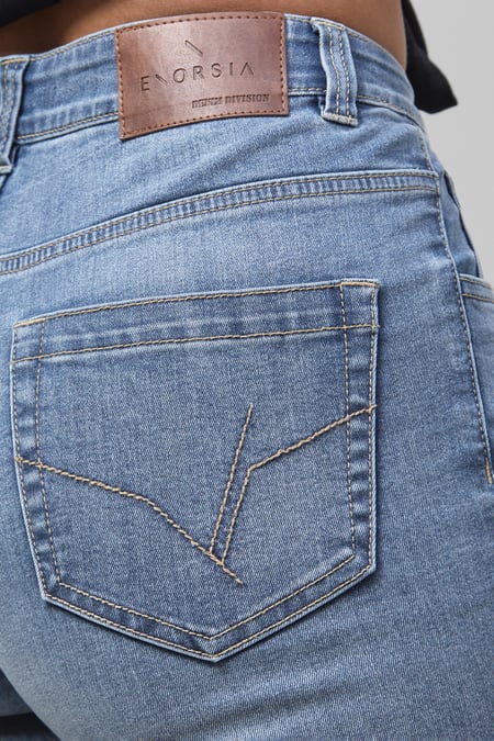 Light Blue High Waist Slim Fit Jeans