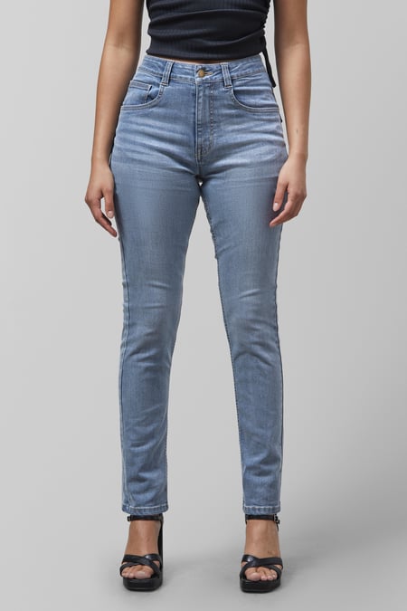 Deep Blue High Waist Slim Fit Jeans