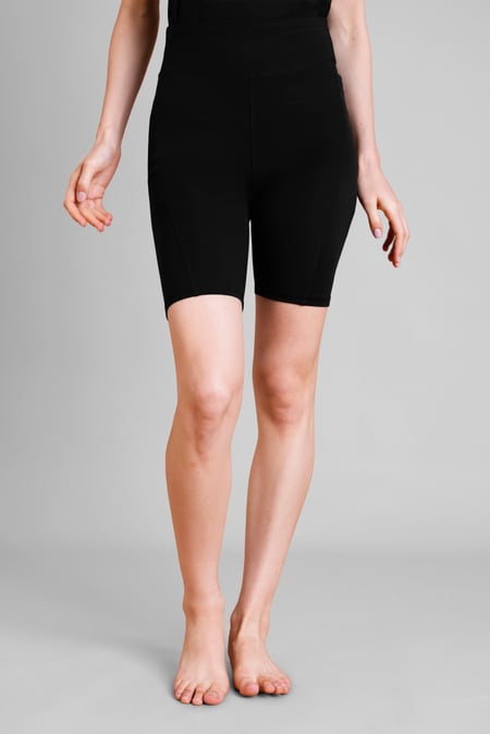 Womens Dark Charcoal High waisted Sports Shorts