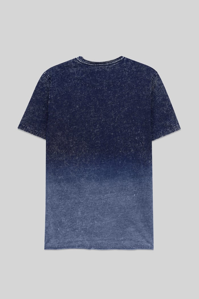 Mens Indigo Wash Graphic Tee