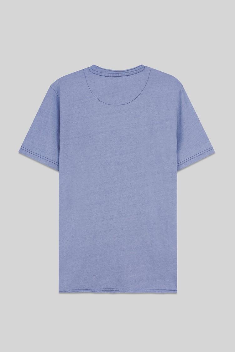 Mens Indigo Wash Graphic T-Shirt