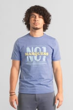 Mens Indigo Wash Graphic T-Shirt