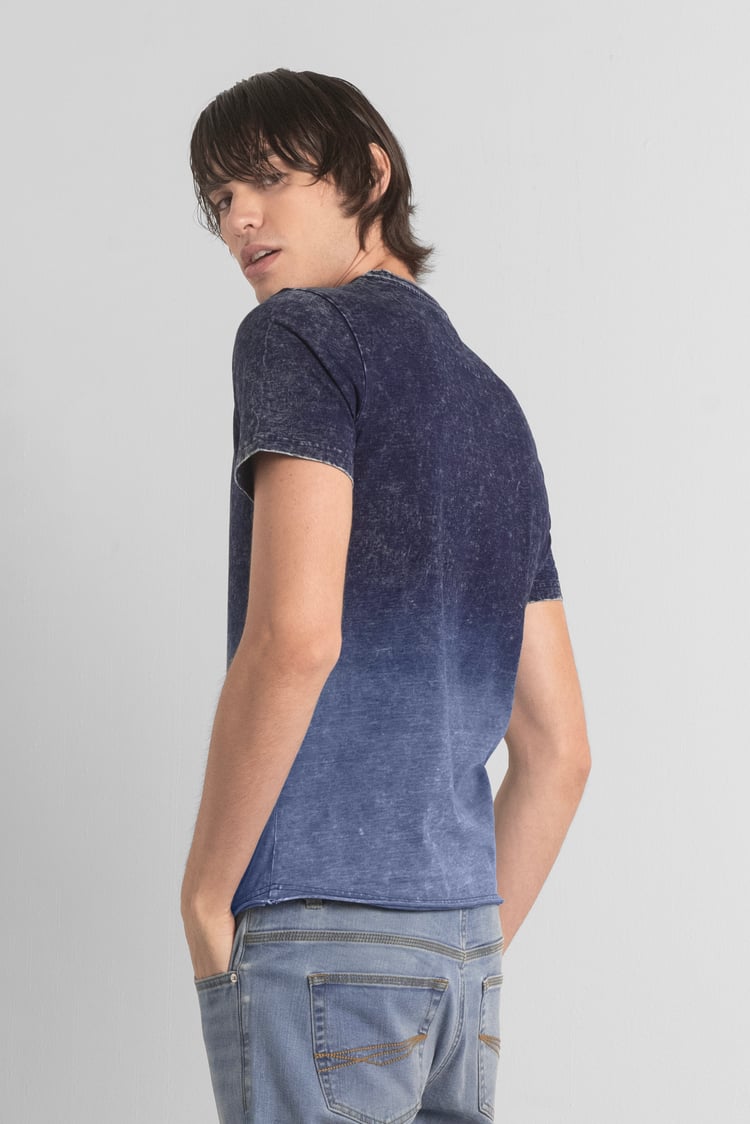 Mens Indigo Wash Graphic T-Shirt
