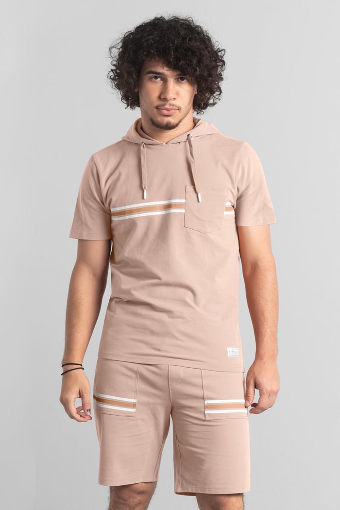 Mens Essential Hooded Tee & Shorts Set