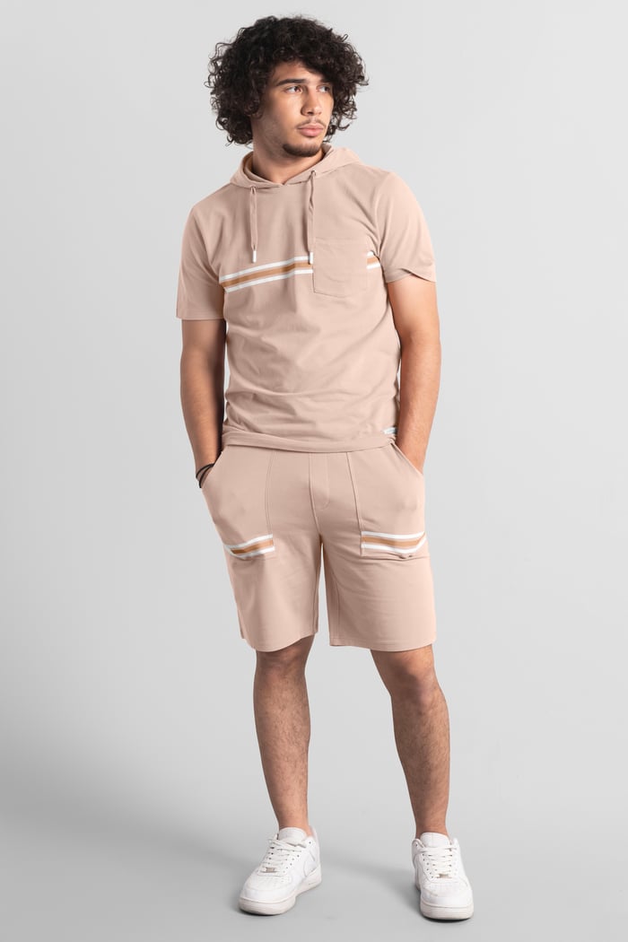 Mens Essential Hooded Tee & Shorts Set