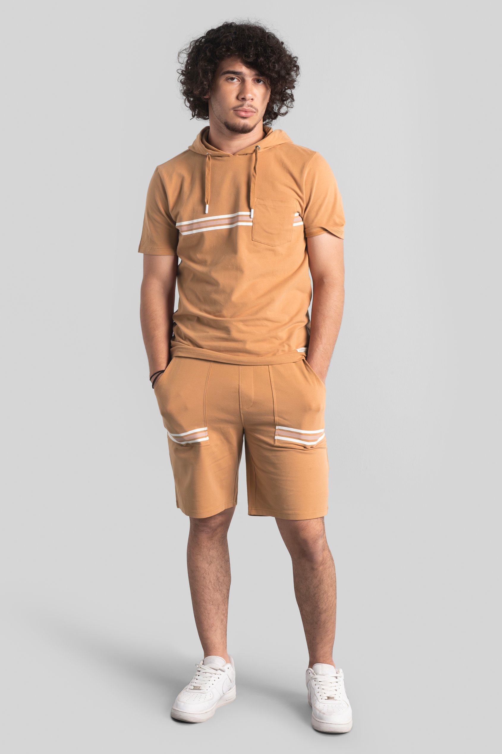 Mens Essential Hooded Tee & Shorts Set