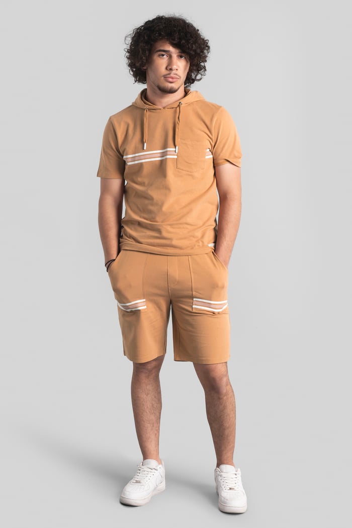 Mens Essential Hooded Tee & Shorts Set