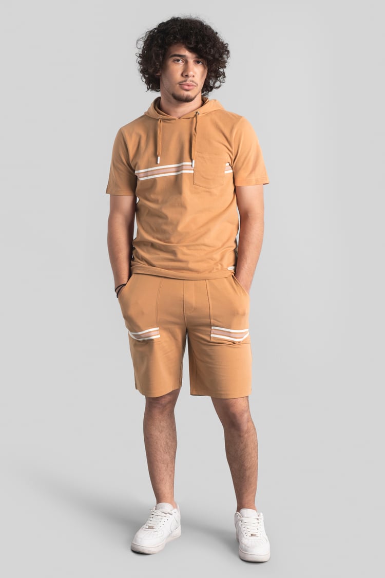 Mens Essential Hooded Tee & Shorts Set