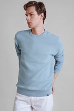 Mens Waffle Knit Crew Neck Jumper