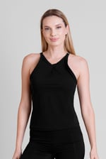 Pleated Front Racer Active Top