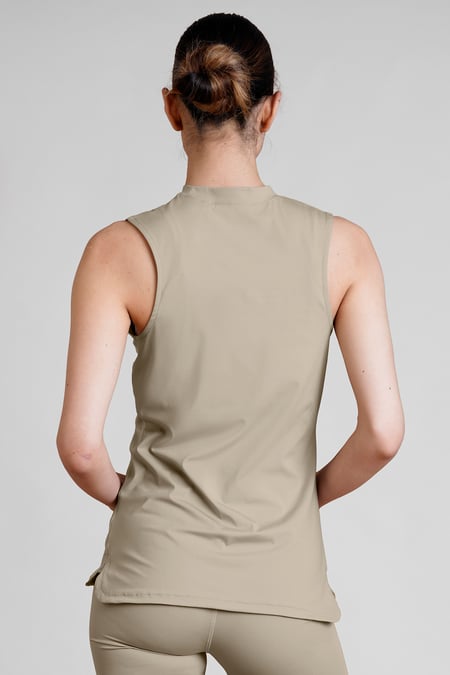 Womens Nude High Neck Active Vest