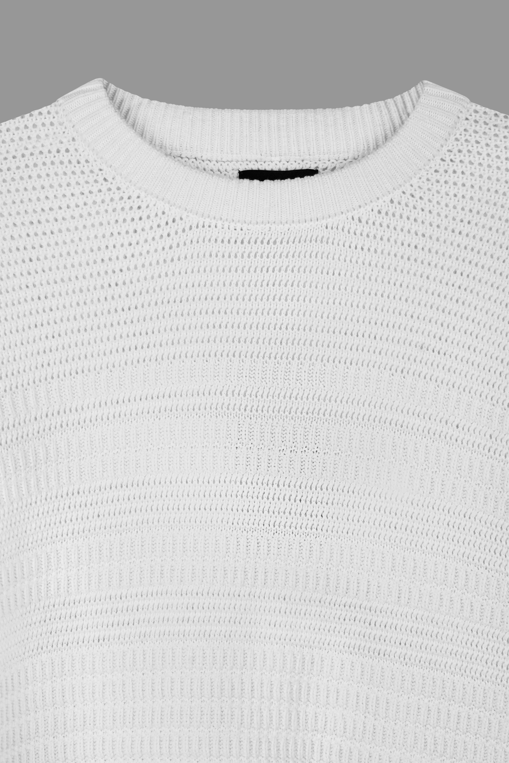 Cotton Textured Crew Neck Jumper