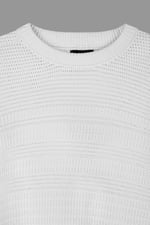 Cotton Textured Crew Neck Jumper