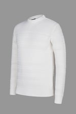 Cotton Textured Crew Neck Jumper