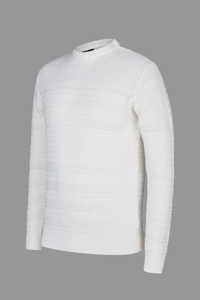 Textured Crew Neck Jumper