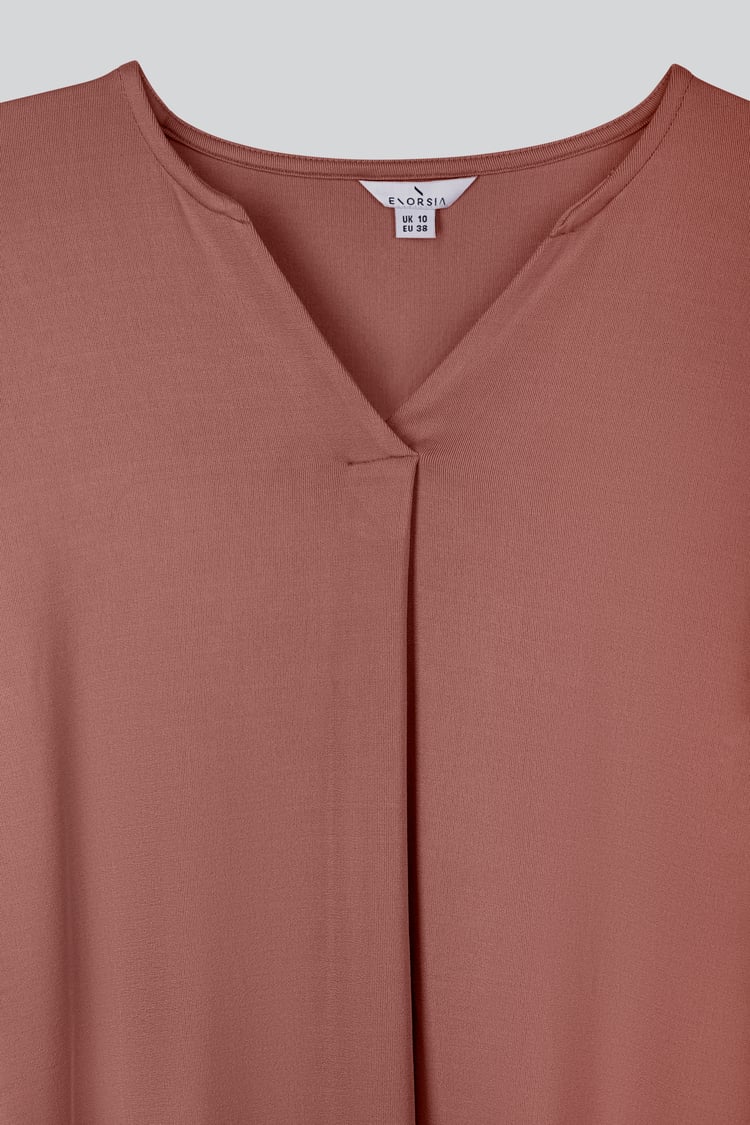 Womens V-Neck front Pleated Jersey Tops
