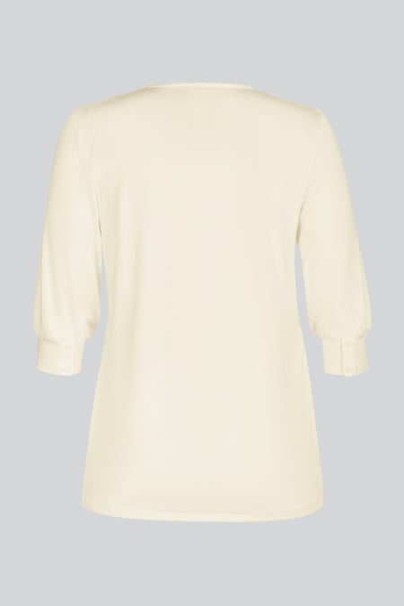 Womens Ivory V-Neck front Pleated Jersey Tops
