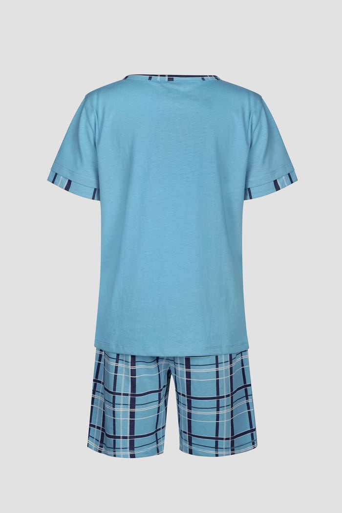 Boys Checked AOP Shorts & T-Shirt Set (6yrs-11yrs)