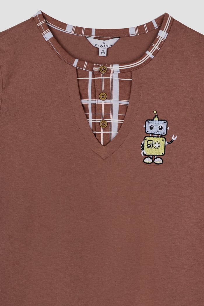 Boys Checked AOP Shorts & T-Shirt Set (6yrs-11yrs)