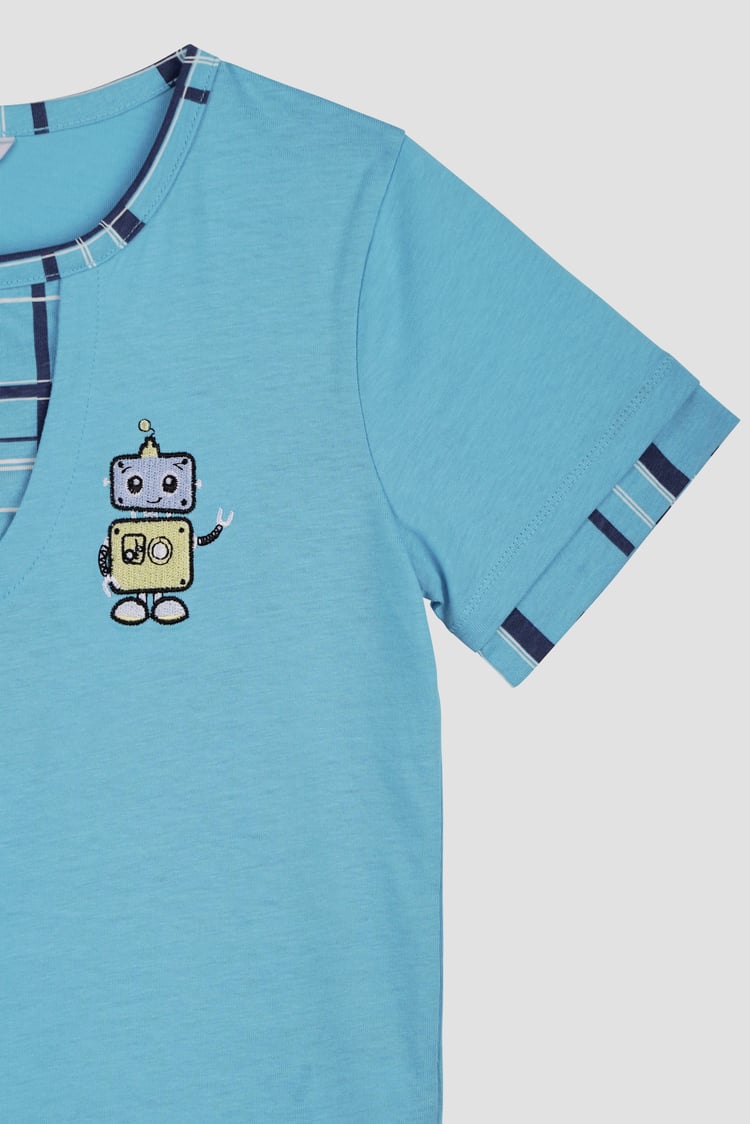 Boys Checked Shorts & T-Shirt Set (6yrs-11yrs)