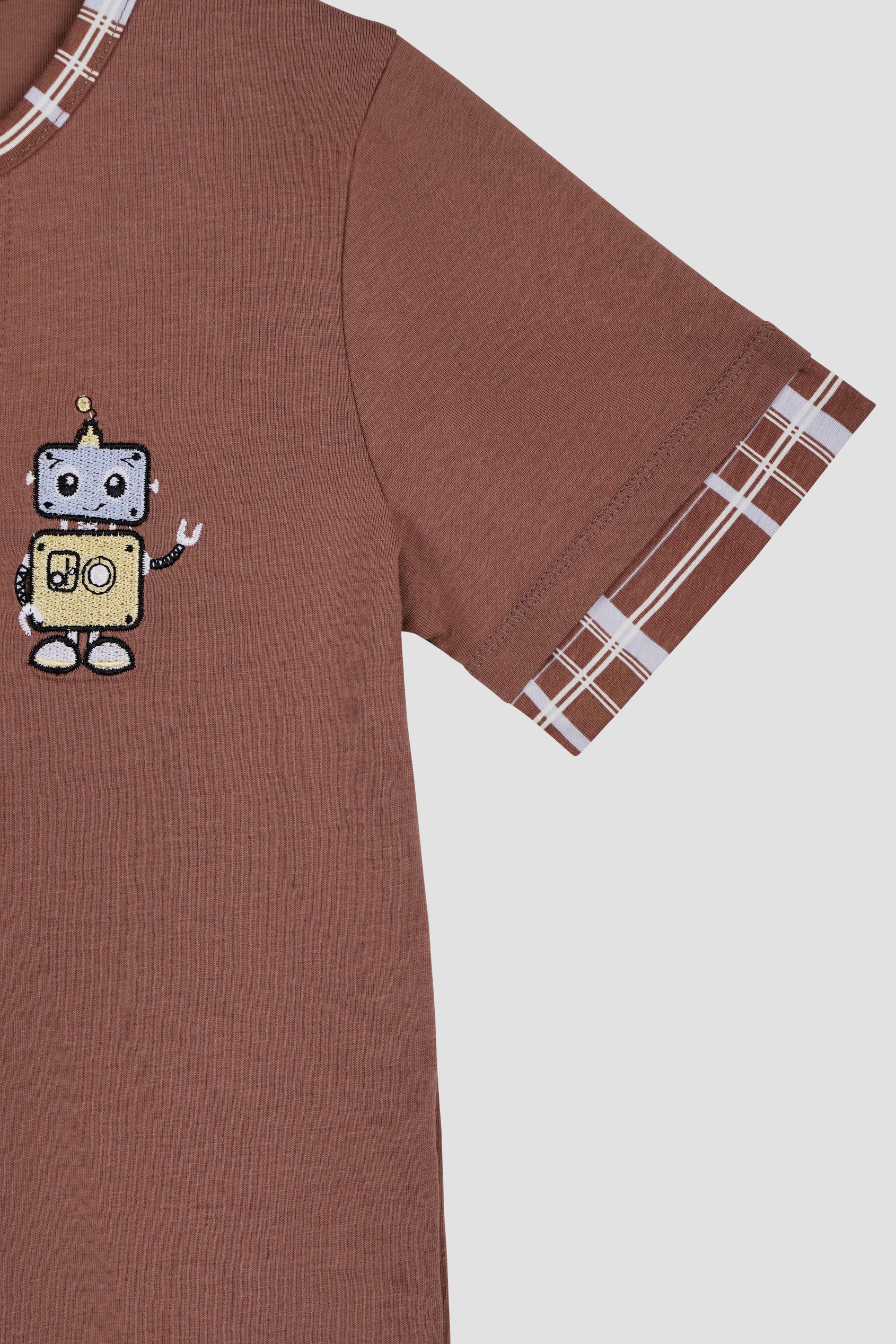 Boys Checked Shorts & T-Shirt Set (6yrs-11yrs)