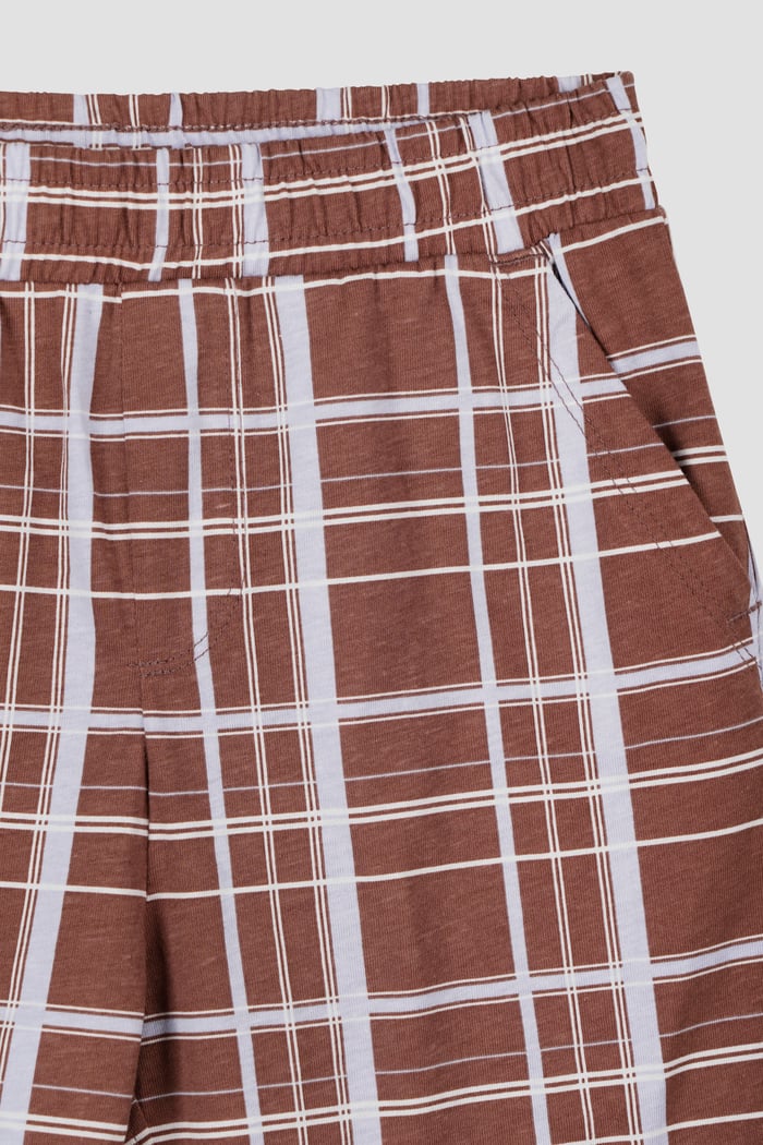 Boys Checked AOP Shorts & T-Shirt Set (6yrs-11yrs)