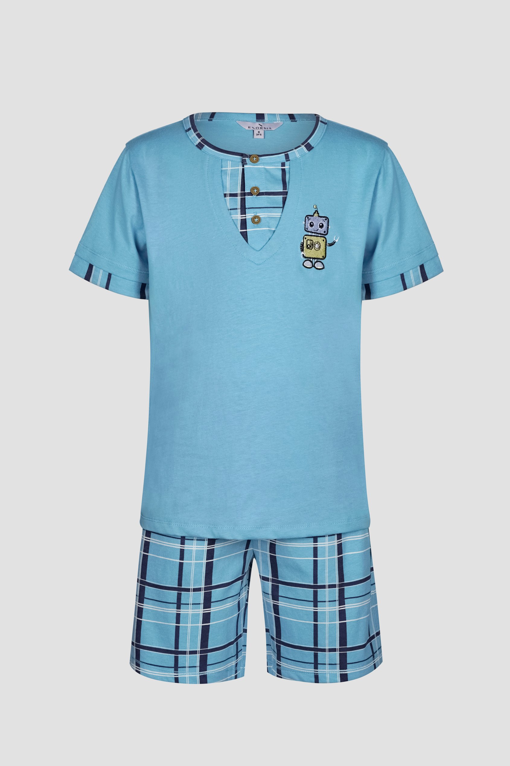 Boys Checked Shorts & T-Shirt Set (6yrs-11yrs)