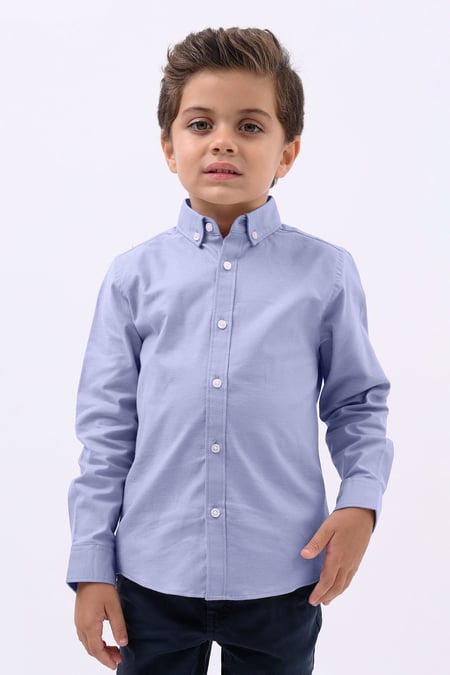 Boys White LS Stretch Oxford Shirt (3-14yrs)