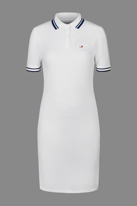 Womens White Longline Polo