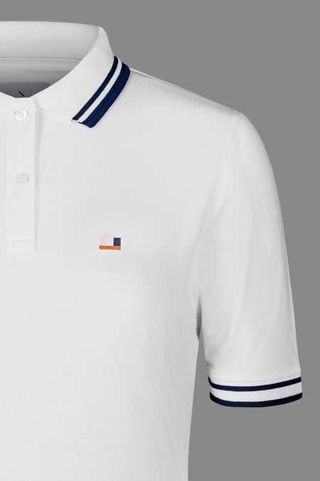 Womens White Longline Polo