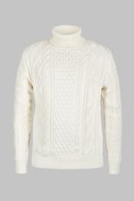 Premium Cotton Cable Knit Roll Neck Jumper