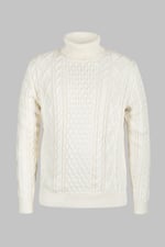 Premium Cotton Cable Knit Roll Neck Jumper