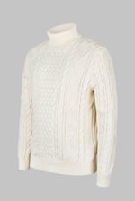 Premium Cotton Cable Knit Roll Neck Jumper