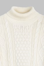 Premium Cotton Cable Knit Roll Neck Jumper
