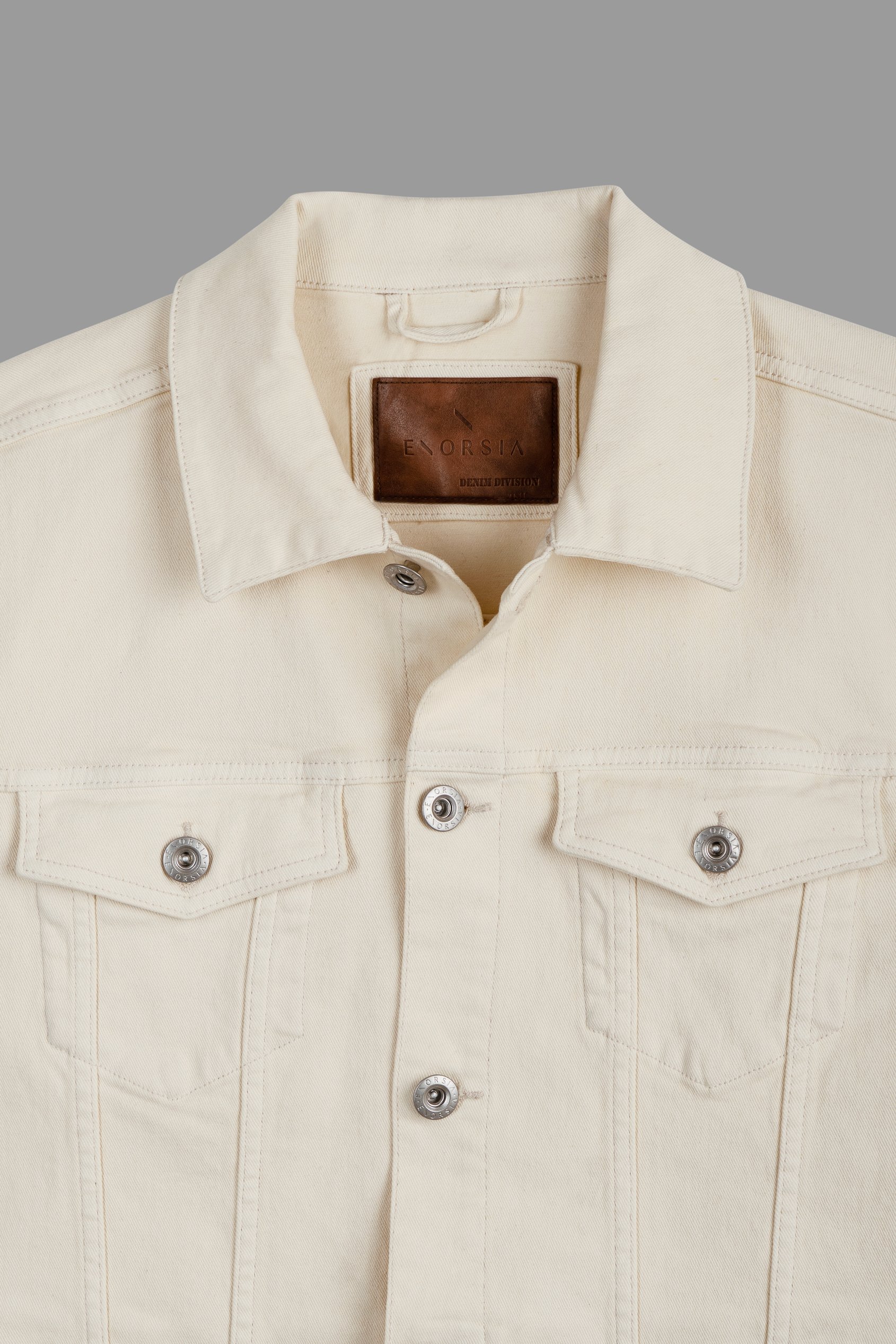 Men's Ecru White Denim Jacket