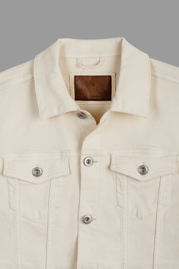 Men's Ecru White Denim Jacket