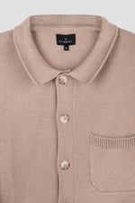 Men's Neutral Knitted Button Through Shirts