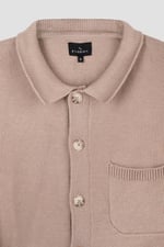 Men's Neutral Knitted Button Through Shirts